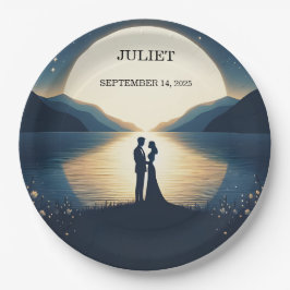 レイクサイドマウンテンおもしろい自然レイクブライダルシャワー ペーパープレート