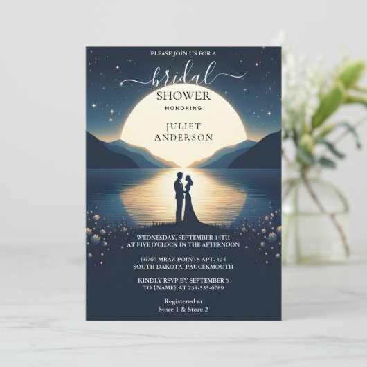 レイクサイドマウンテンおもしろい自然レイクブライダルシャワー 招待状 (スタンド正面)