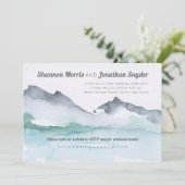 レイクサイドマウンテンウォーターカラーウェディング招待 招待状 (スタンド正面)