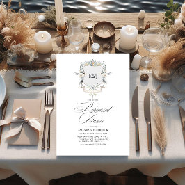 レイクサイドモノグラムローレルクレストリハーサルディナー 招待状