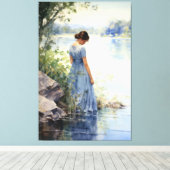 レイクサイド孤独 キャンバスプリント (インサイチュ (ウッドフロア))