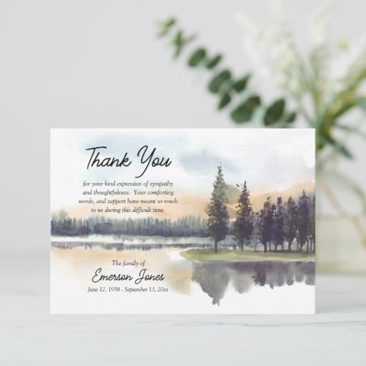 レイクサイド悔やみや弔慰フラットサンキューカード サンキューカード (スタンド正面)