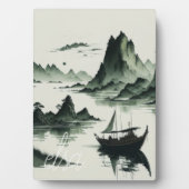 レイクサイド朝中国のの絵画森 フォトプラーク (正面)