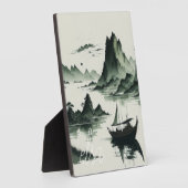 レイクサイド朝中国のの絵画森 フォトプラーク (側面)