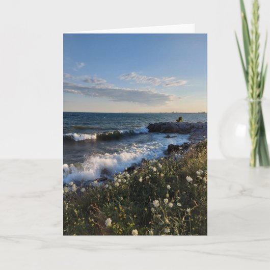 レイクサイド波と泡立つ水 カード (正面)