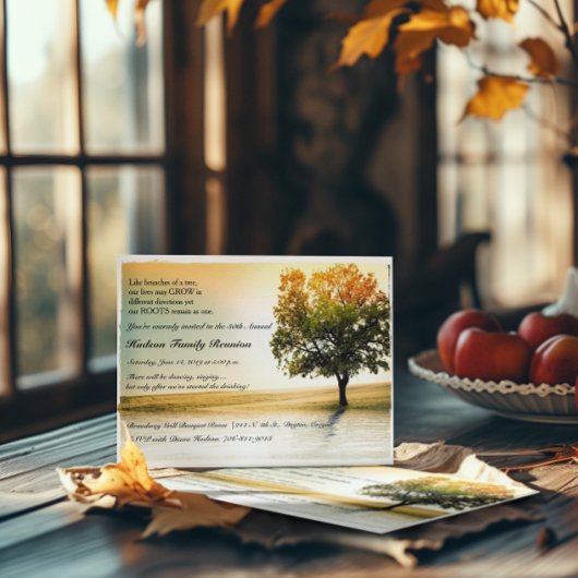 レイクサイド素朴ツリーファミリー懇親会パーティー招待状 招待状