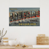 レイクサイド，オハイオ – Lake Erie – 大レター ポスター (キッチン)