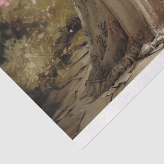 レイクサイド、スワンエレガント、レディ、フローラ風景 薄葉紙 (詳細)