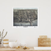 レイクサイド， OHパノラママップ – 1884 ポスター (キッチン)