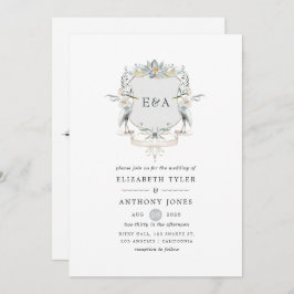 レイクサイ結婚ドのモノグラムクレスト 招待状