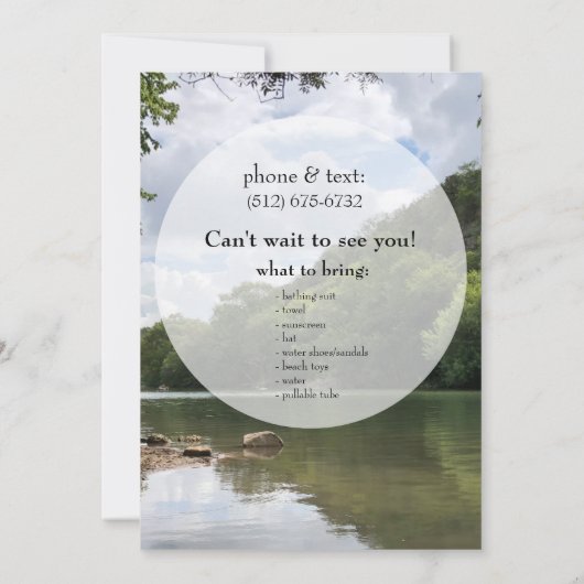 レイクサマーパーティー誕生日懇親会 招待状 (裏面)