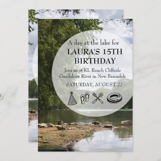 レイクサマーパーティー誕生日懇親会 招待状 (正面/裏面)