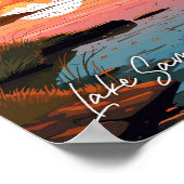 レイクサムレイバーンテキサス州ヴィンテージ旅行イラストレーション ポスター (角)