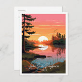 レイクサムレイバーンテキサス州ヴィンテージ旅行イラストレーション ポストカード (正面/裏面)