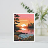 レイクサムレイバーンテキサス州ヴィンテージ旅行イラストレーション ポストカード (スタンド正面)