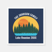 レイクサンセットファミリー懇親会カワイイカスタムパーティー スタンダードカクテルナプキン (正面)