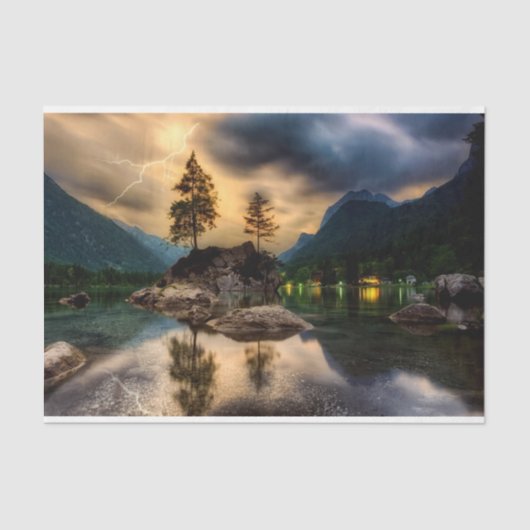 レイクサンセットマウンテンズ2デクページティッシュペーパー 薄葉紙 (正面)