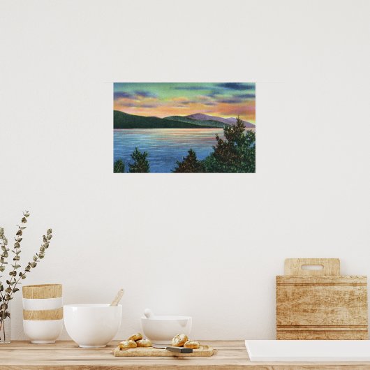 レイクサンライズビューオブバックマウンテン ポスター (キッチン)