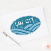 レイクシティコロラドアウトドア 楕円形シール (封筒)