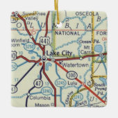 レイクシティFLヴィンテージマップ セラミックオーナメント (正面)