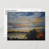 レイクショアの夕日 ポストカード (正面/裏面)