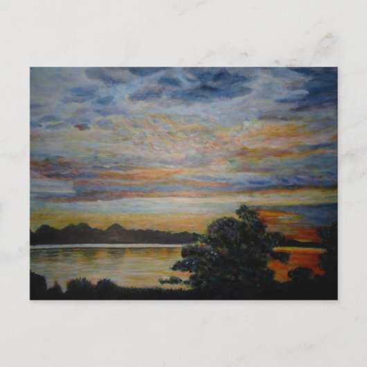 レイクショアの夕日 ポストカード (正面)