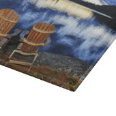 レイクショアの日没の木製の椅子 カッティングボード (角)