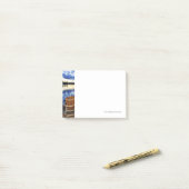 レイクショアの日没の木製の椅子 ポストイット (デスク上)