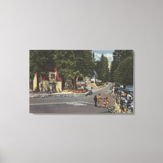 レイクショアドライブの歩行者 キャンバスプリント (正面)