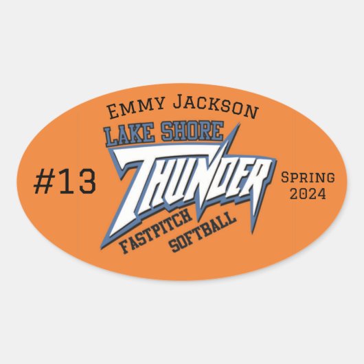 レイクショア高速ピッチステッカー 楕円形シール (正面)