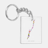 レイクジョージシルエットマップキーチェーン キーホルダー (正面左)