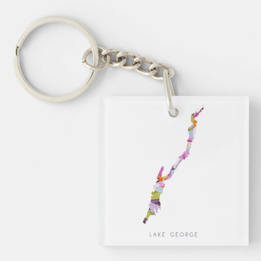 レイクジョージシルエットマップキーチェーン キーホルダー (正面)