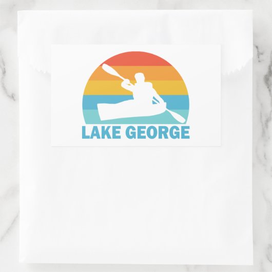 レイクジョージニューヨークカヤック 長方形シール (バッグ)