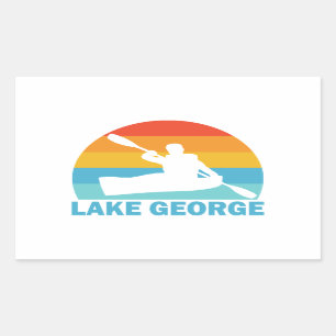 レイクジョージニューヨークカヤック 長方形シール