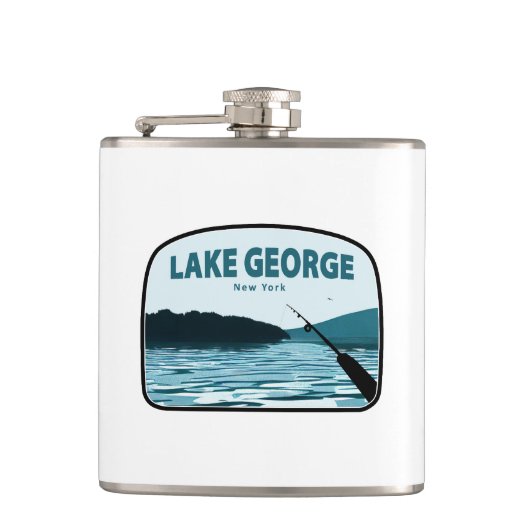 レイクジョージニューヨーク魚釣りロッド フラスク (正面)