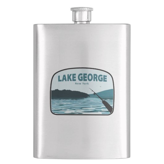レイクジョージニューヨーク魚釣りロッド フラスク (正面)