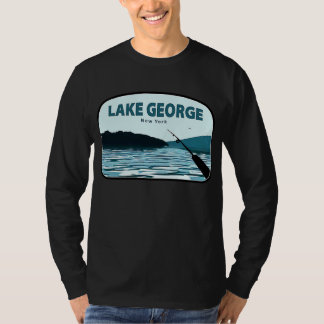 レイクジョージニューヨーク魚釣りロッド Tシャツ
