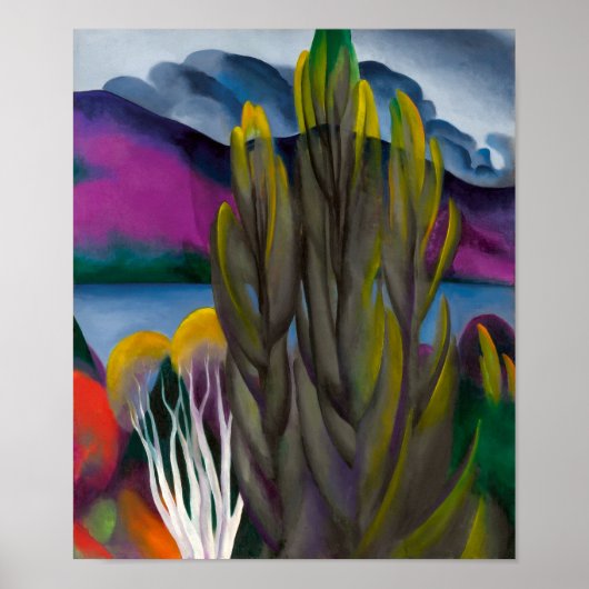 レイクジョージホワイト樺の木 | Georgia O'keefe | ポスター (正面)