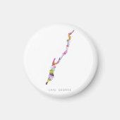 レイクジョージミニマリストシルエットマップマグネット マグネット (正面)