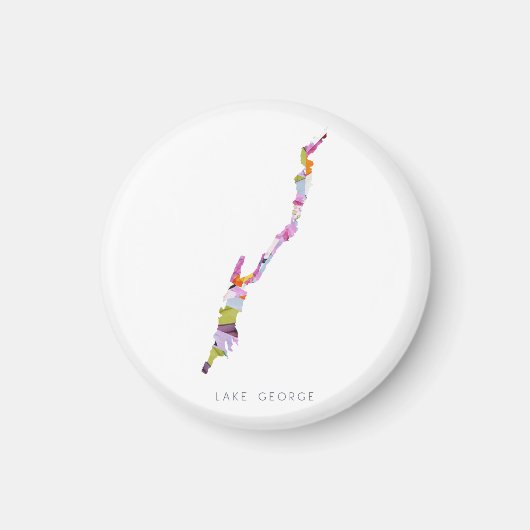 レイクジョージミニマリストシルエットマップマグネット マグネット (正面)