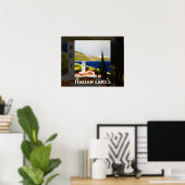 レイクスイタリアンヴィンテージ旅行ポスターアート ポスター (ホームオフィス)