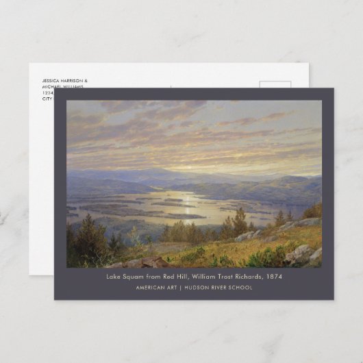 レイクスクアムからレッドヒルW Tリチャードアメリカンアート ポストカード (正面/裏面)