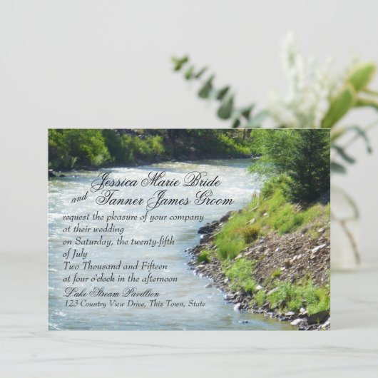 レイクストリーム自然結婚写真 招待状 (スタンド正面)