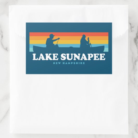 レイクスナピーニューハンプシャーカヌー 長方形シール (バッグ)