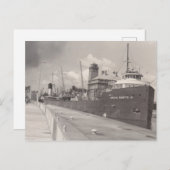 レイクスヒ素晴らしストリーオーボートシッピングPR PC B&W シーズンポストカード (正面/裏面)