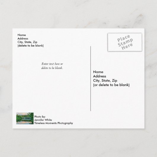 レイクスプリングフィールド夕べトランキリティポストカード ポストカード (裏面)