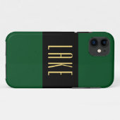 レイクスポーティワイドダークキャンプグリーンブラックストライプズ Case-Mate iPhoneケース (裏面(横))
