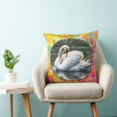 レイクスロー枕で白鳥 クッション (椅子)