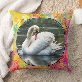 レイクスロー枕で白鳥 クッション (ブランケット)