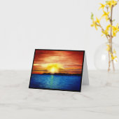 レイクスーペリアサンセットウォーターカラー悔やみや弔慰 カード (黄色い花)